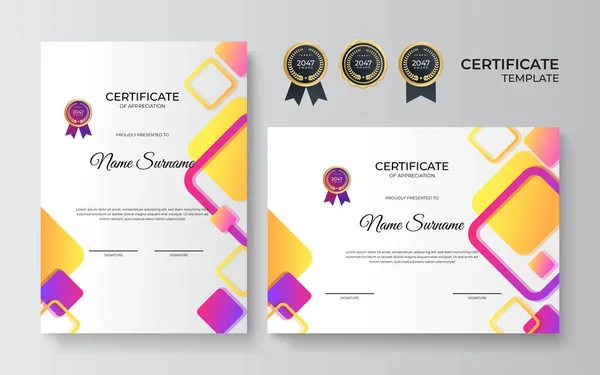Modelo Certificado Diploma Elegante Moderno Com Conceito Empresarial Corporativo — Vetor de Stock