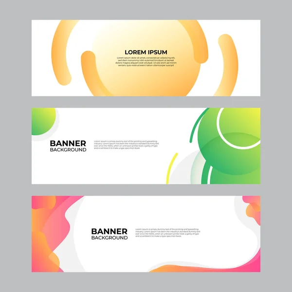 Abstrakt Banner Design Webb Mall Uppsättning Horisontell Rubrik Web Banner — Stock vektor