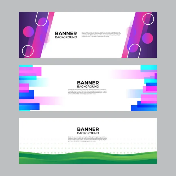 Αφηρημένο Σύνολο Προτύπου Web Design Banner Οριζόντια Κεφαλίδα Διάνυσμα Αφηρημένο — Διανυσματικό Αρχείο