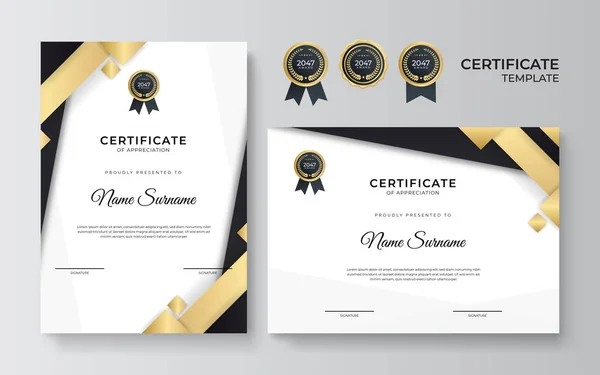 Plantilla Certificado Diploma Elegante Moderno Con Concepto Empresarial Corporativo — Vector de stock