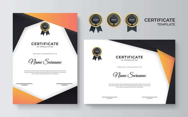 Plantilla Certificado Diploma Elegante Moderno Con Concepto Empresarial Corporativo — Archivo Imágenes Vectoriales