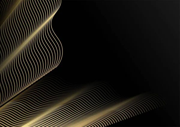 Abstracte Luxe Zwarte Achtergrond Met Gouden Lijn Elegante Moderne Achtergrond — Stockvector