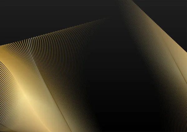 Abstrakcyjny Elegancki Szablon Czarno Złotej Linii Pokrywające Się Wymiary Ciemnym — Wektor stockowy