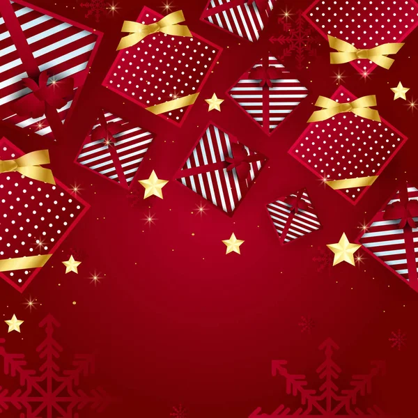 Natal Inverno Cartão Fundo Feliz Natal Cartões Felicitações Férias Inverno — Vetor de Stock