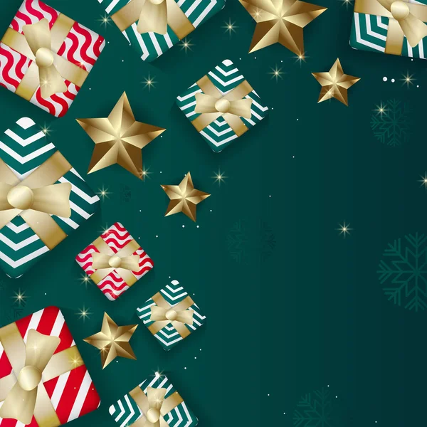 Joyeux Voeux Noël Trendy Abstrait Carré Vacances Hiver Modèles Art — Image vectorielle
