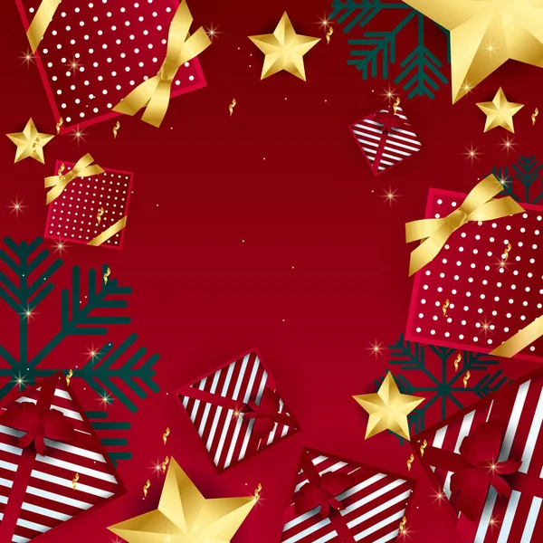 圣诞贺卡背景 圣诞快乐的贺卡 寒假艺术模板 适用于社交媒体 移动应用 横幅设计及网页 互联网广告 — 图库矢量图片