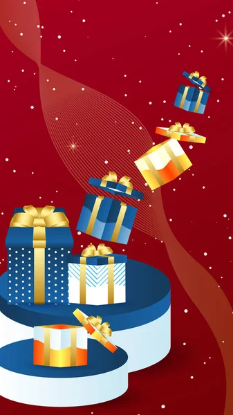Fondo Decoración Invierno Navidad Cartel Navidad Conjunto Fondo Navidad Con — Vector de stock