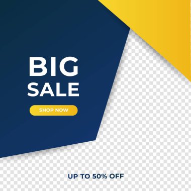 Fotoğraf üniversitesinde indirimli şablon tasarım afişi. Pankart satışı, sunum, afiş, poster, davetiye için kare şablon seti. Kara Cuma indirimi sosyal medya şablonu premium vektörü