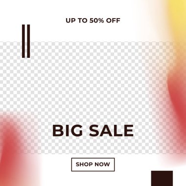 Fotoğraf üniversitesinde indirimli şablon tasarım afişi. Pankart satışı, sunum, afiş, poster, davetiye için kare şablon seti. Kara Cuma indirimi sosyal medya şablonu premium vektörü