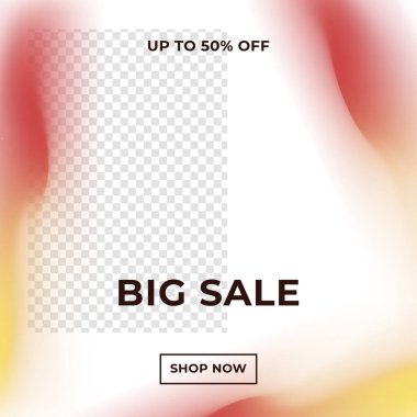 Fotoğraf üniversitesinde indirimli şablon tasarım afişi. Pankart satışı, sunum, afiş, poster, davetiye için kare şablon seti. Kara Cuma indirimi sosyal medya şablonu premium vektörü