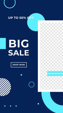 Sosyal medya pazarlaması için modaya uygun arka plan satışı mobil pankartları tasarım şablonu. İş için yeni yıl indirimi pankartı tanıtım şablonu tasarımı