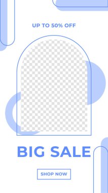 Yeni yıl indirimi, büyük indirim, kara cuma indirimli afiş promosyon tasarımı. Pankart satışı, sunum, el ilanı, poster, davetiye için hikaye şablonu ayarlandı.