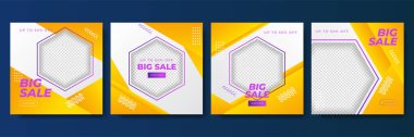 Büyük satış konsepti afiş şablonu tasarımı. Soyut promosyon düzenleme posterini indirimli yap. Mega satış vektör çizimi. Süper satış afişi tasarımı, büyük satış özel teklifi. sezon sonu arkaplanı