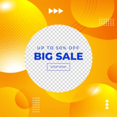 Turuncu vektör illüstrasyon satış afişi şablon tasarımı. Büyük satış, süper satış, son yıl satışı, Kara Cuma, sezon sonu özel teklif afişi. Soyut tanıtım planı posteri.