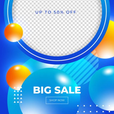 Satış afişi şablonu tasarımı. Vektör illüstrasyonu.