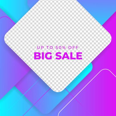 Mavi vektör illüstrasyon satış afişi şablon tasarımı. Büyük satış, süper satış, son yıl satışı, Kara Cuma, sezon sonu özel teklif afişi. Soyut tanıtım planı posteri.