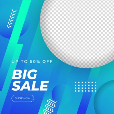 Mavi vektör illüstrasyon satış afişi şablon tasarımı. Büyük satış, süper satış, son yıl satışı, Kara Cuma, sezon sonu özel teklif afişi. Soyut tanıtım planı posteri.