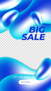 Düzenlenebilir hikayeler afiş şablonu. Çizgili çizgi şeklinde mavi ve sarı arkaplan rengi. Sosyal medya paylaşımı, instagram ve internet reklamları için uygun. Fotoğraf okuluyla vektör illüstrasyonu