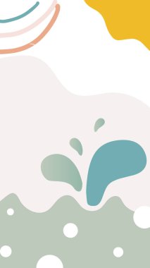 Doğal toprak tonuna sahip soyut arkaplan vektörü Memphis tarzı. Organik şekil. El çizimi şekilli yaratıcı desen. Sosyal medya paylaşımı, kapak, yazdırma ve duvar kağıdı için tasarım arkaplanı