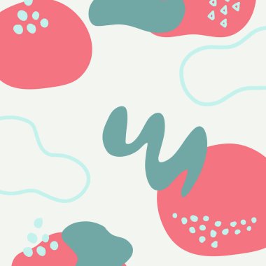 Minimalist soyut sanat koleksiyonu şekillendirir. Pastel renkli karalama demeti moda tasarımı, yaz sezonu veya doğal konsept için. Modern el çizimi bitki yaprağı ve tropik şekil dekorasyon seti.