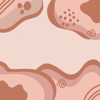 Minimalist soyut sanat koleksiyonu şekillendirir. Pastel renkli karalama demeti moda tasarımı, yaz sezonu veya doğal konsept için. Modern el çizimi bitki yaprağı ve tropik şekil dekorasyon seti.