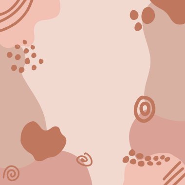 Minimalist soyut sanat koleksiyonu şekillendirir. Pastel renkli karalama demeti moda tasarımı, yaz sezonu veya doğal konsept için. Modern el çizimi bitki yaprağı ve tropik şekil dekorasyon seti.