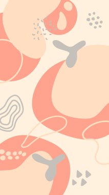 Minimalist soyut sanat koleksiyonu şekillendirir. Pastel renkli karalama demeti moda tasarımı, yaz sezonu veya doğal konsept için. Modern el çizimi bitki yaprağı ve tropik şekil dekorasyon seti.