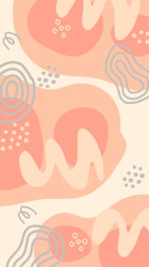 Minimalist soyut sanat koleksiyonu şekillendirir. Pastel renkli karalama demeti moda tasarımı, yaz sezonu veya doğal konsept için. Modern el çizimi bitki yaprağı ve tropik şekil dekorasyon seti.