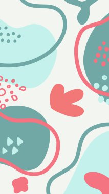 Minimalist soyut sanat koleksiyonu şekillendirir. Pastel renkli karalama demeti moda tasarımı, yaz sezonu veya doğal konsept için. Modern el çizimi bitki yaprağı ve tropik şekil dekorasyon seti.