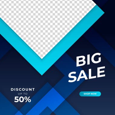 Sosyal medya şablonu için modern indirimli pankartlar. Yıl sonu indirimi, Kara Cuma, yaz indirimi, sezon indirimi afiş tasarımı. Vektör illüstrasyonu.