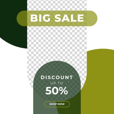 Sosyal medya şablonu, web sayfası, cep telefonu için dinamik modern geometrik satış afişi. Satış afişi tasarım özel teklif seti. Vektör illüstrasyonu