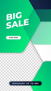 Sancak satışı, sunum, ilan, poster, davetiye için hikaye şablonu ayarlandı. Mobil uygulama için ekran arka planı. Instagram hikayesi maketi.