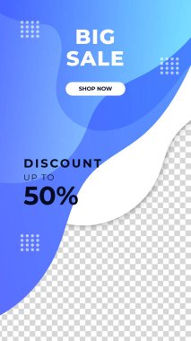 Satış promosyon web sitesi afiş şablonları. Sosyal medya afişleri. Satış ve İndirimli Teklif İlanları. Sosyal ağlar ve vektör illüstrasyonları için modaya uygun bir şablon. Fotoğraf okuluyla tasarım.