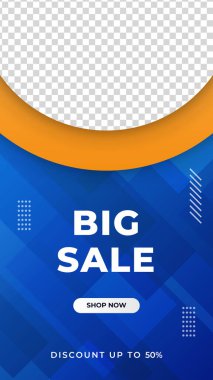 Satış promosyon web sitesi afiş şablonları. Sosyal medya afişleri. Satış ve İndirimli Teklif İlanları. Sosyal ağlar ve vektör illüstrasyonları için modaya uygun bir şablon. Fotoğraf okuluyla tasarım.