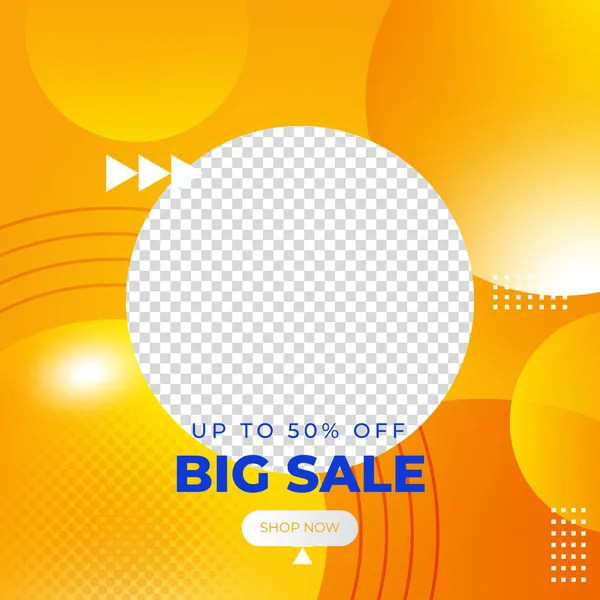 Orange Vector Illustration Sale Banner Template Design Big Sale Super — Stock Vector