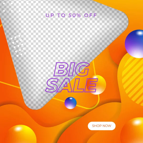 Orange Vektor Illustration Verkauf Banner Vorlage Design Großer Verkauf Superverkauf — Stockvektor
