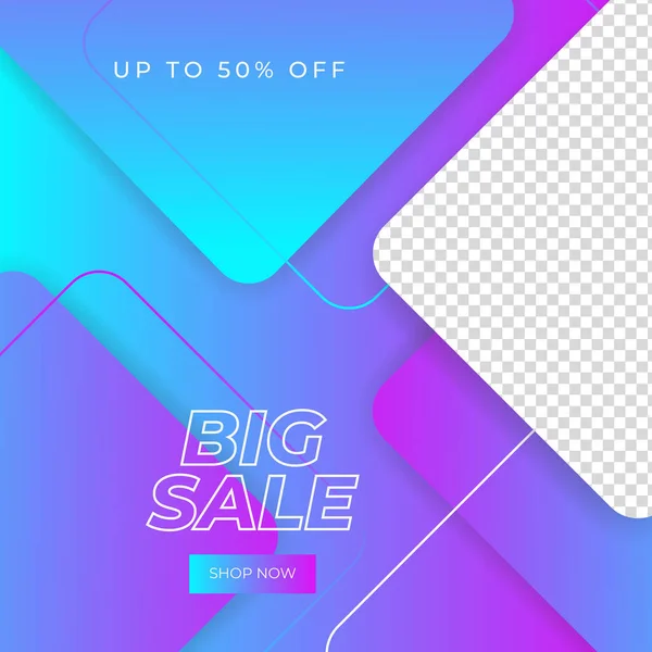 Blue Vector Illustration Sale Banner Template Design Big Sale Super — Stock Vector