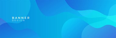 Mavi dalga arka planı. Soyut geometrik mavi geniş pankart tasarımı