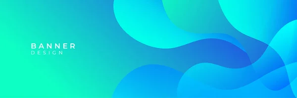 Blaue Welle Hintergrund Abstraktes Geometrisches Blaues Breites Banner Layout — Stockvektor