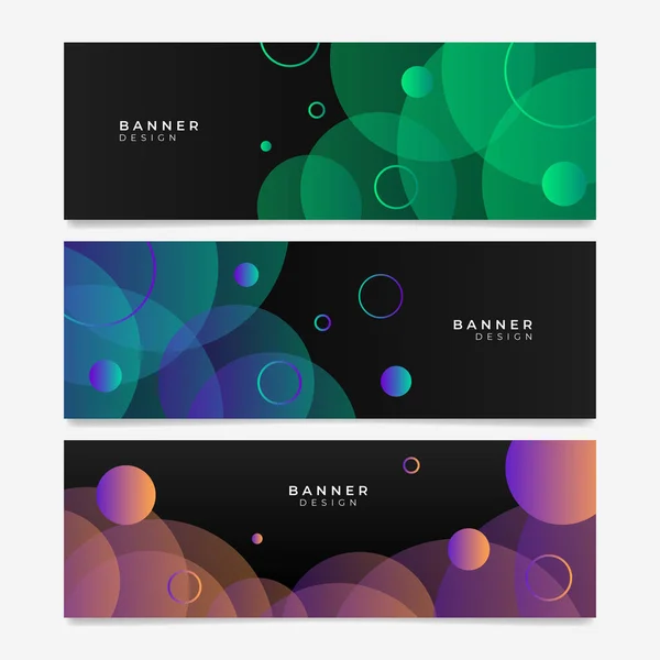 Bannière Web Colorée Avec Des Formes Ondulées Géométriques Collection Bannières — Image vectorielle