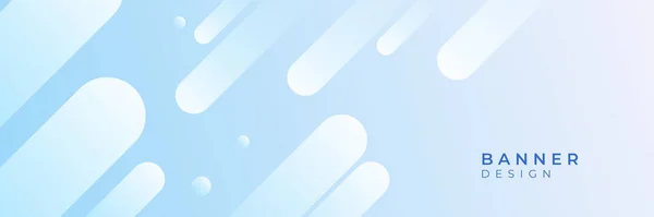 Blaues Webbanner Mit Geometrischem Hintergrund Horizontale Werbebanner Mit Blauen Tech — Stockvektor