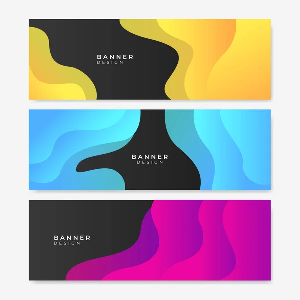 Bannière Web Colorée Avec Fond Géométrique Abstrait Collection Bannières Promotion — Image vectorielle