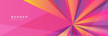 Soyut afiş tasarımı ağ şablonu. Yatay başlık web pankartı. Renkli web afişi, pastel gradyan renkleri ve soyut geometrik arka planı olan yatay tanıtım pankartları. Başlık tasarımı.