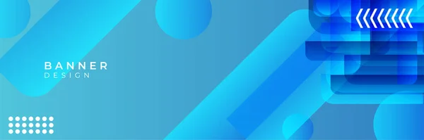 Bunte Blaue Banner Vorlage Abstraktes Webbanner Design Header Landing Page — Stockvektor