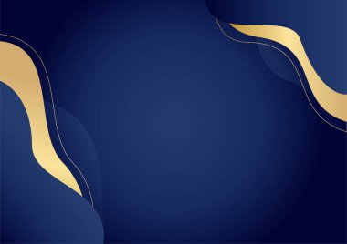 Modern koyu mavi ve altın soyut arka plan. Soyut çokgen desenli lüks koyu mavi ve altın rengi. Koyu lacivert ve altın rengi geometrik çizgiler ve arka plan. Sunum, afiş, kapak için tasarım.