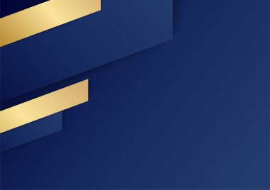 Modern koyu mavi ve altın soyut arka plan. Soyut çokgen desenli lüks koyu mavi ve altın rengi. Koyu lacivert ve altın rengi geometrik çizgiler ve arka plan. Sunum, afiş, kapak için tasarım.