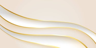 İplikleri olan soyut lüks altın arka plan. Lüks çokgen desenli beyaz ve altın arkaplan. Arkaplan şablonu, poster, afiş, sosyal medya, tebrik kartı, kapak, sertifika, broşür