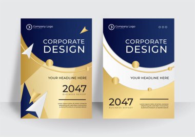 Modern mavi vektör düzeni şirket kapağı tasarım şablonları broşür, dergi, broşür, broşür, broşür, broşür, yıllık rapor. Teknoloji, bilim, gelecek kavramı soyut fütüristik altyapılar.