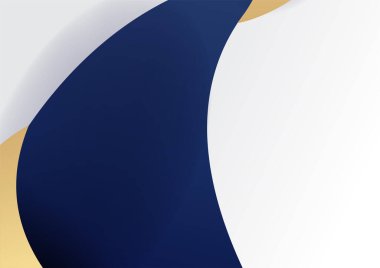 Soyut mavi ve altın sarısı iplikli beyaz arka plan. Soyut çokgen desenli lüks altın rengi koyu mavi.