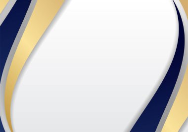 Soyut mavi ve altın sarısı iplikli beyaz arka plan. Soyut çokgen desenli lüks altın rengi koyu mavi.